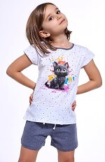 Piżama Cornette Kids Girl 245/109 Black Cat kr/r 86-128