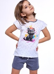 Piżama Cornette Kids Girl 245/109 Black Cat kr/r 86-128