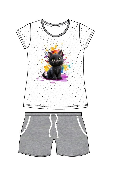 Piżama Cornette Kids Girl 245/109 Black Cat kr/r 86-128