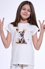 Piżama Cornette Young Girl 788/108 Chihuahua kr/r 134-164