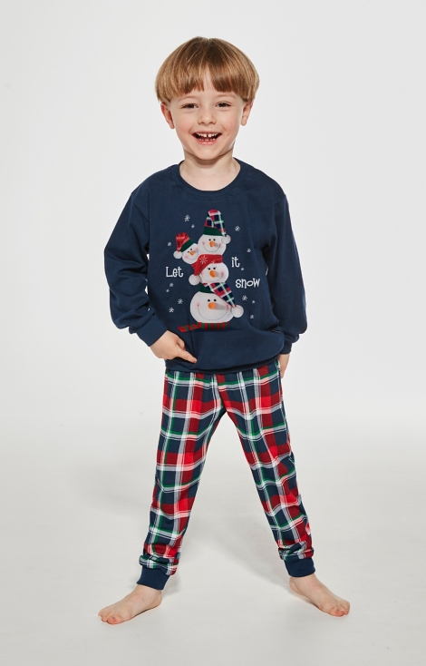 Piżama Cornette Kids Boy 593/154 Snowman 2 dł/r 86-128