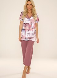 Piżama De Lafense 777 Violet kr/r 3XL-4XL