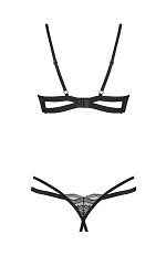 Komplet Obsessive Nutris Half-Bra & Crotchless Thong