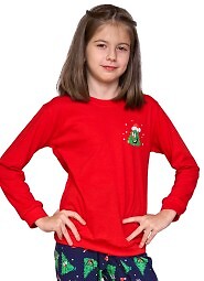 Piżama Cornette Young Girl 592/182 Christmas Tree dł/r 134-164