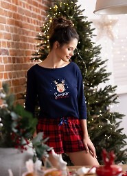 Piżama Sensis Myrtle 3/4 Christmas S-XL